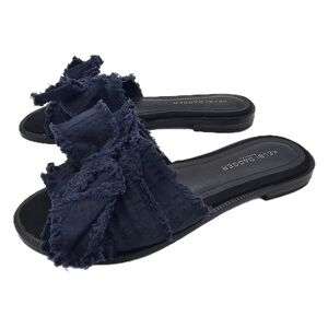 Kelsi Dagger Brooklyn Revere Bow Slides Navy Size 6